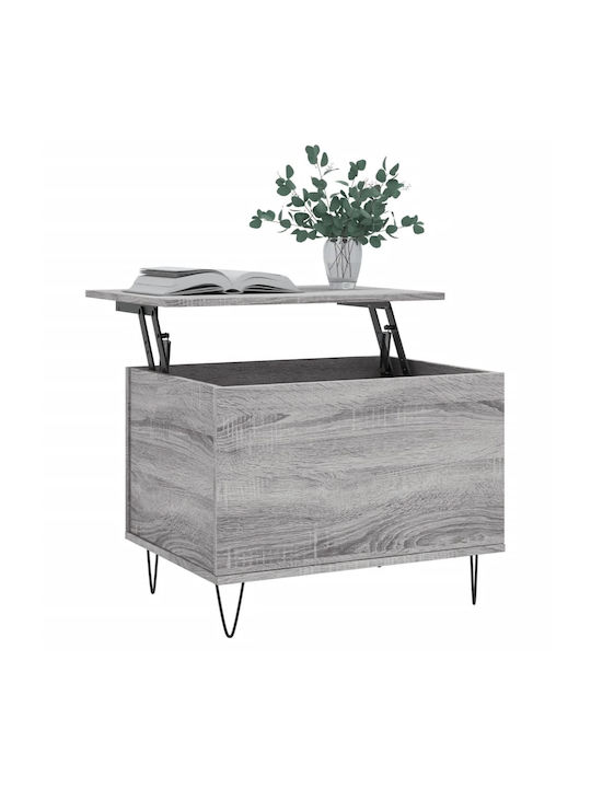 Square Central Wooden Coffee Table Gray Sonoma M60xL44.5xH45cm