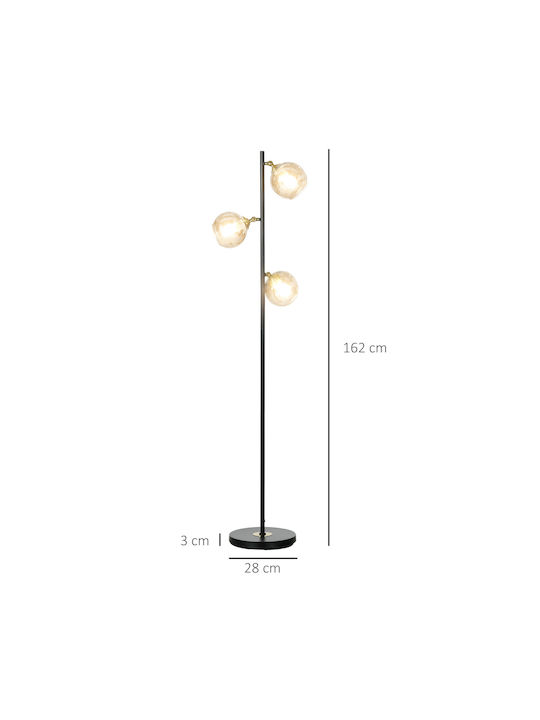 HomCom Floor Lamp H162xW36cm. Black