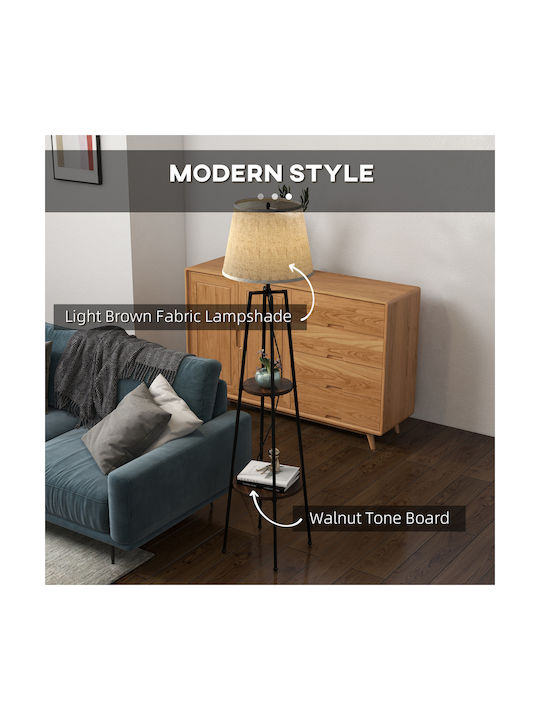 HomCom Floor Lamp H166xW42cm. Brown