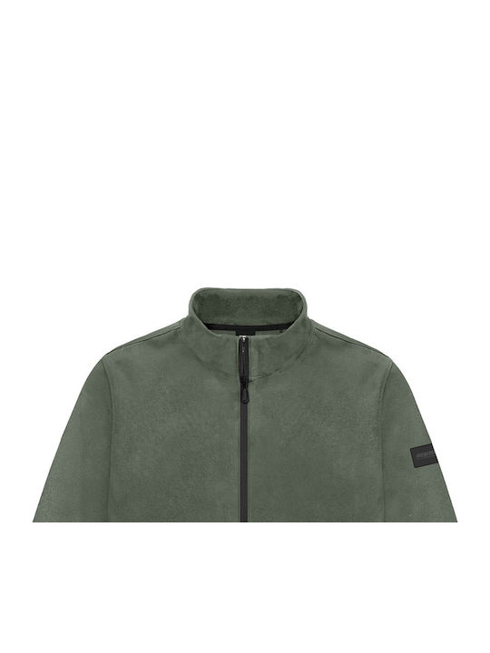 Ανδρική Ζακέτα Fleece με Κουκούλα Πράσινη