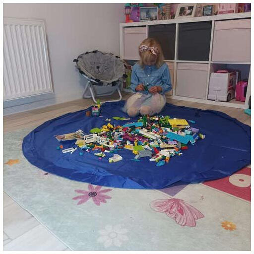 Kruzzel Kinder Spielmatte Faltbar aus Stoff Blau 150cm 1Stück