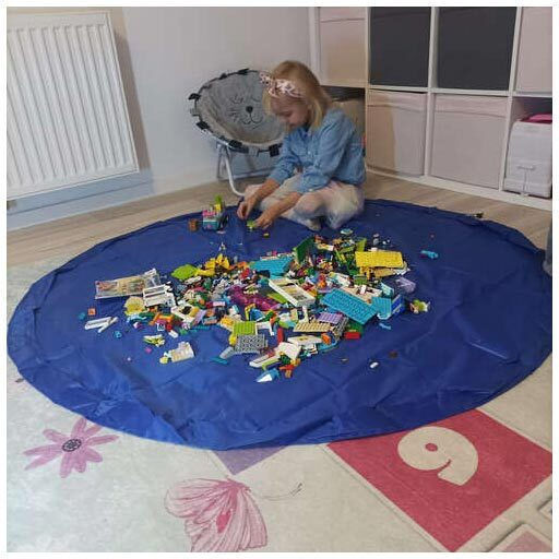 Kruzzel Kinder Spielmatte Faltbar aus Stoff Blau 150cm 1Stück