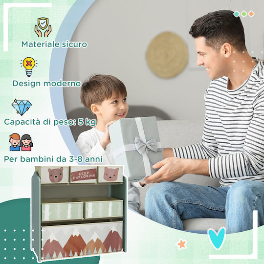 Zonekiz Система за съхранение на играчки Зелен 63x30x66см 1бр