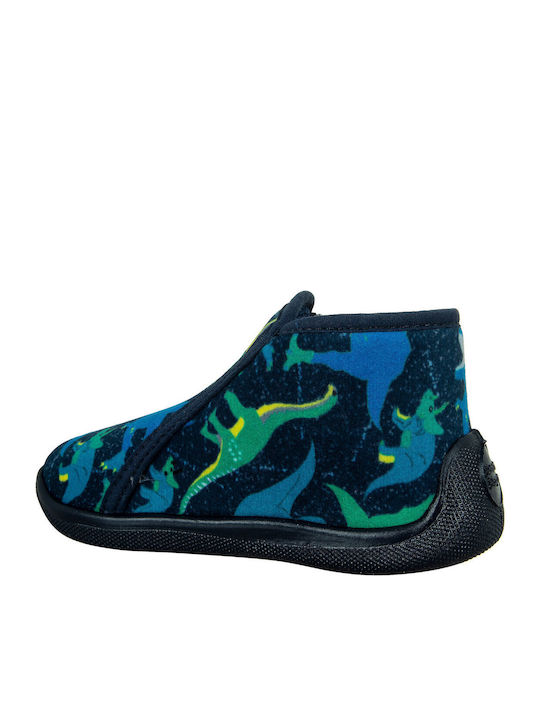 Kinderhausschuhe Stiefel Marineblau