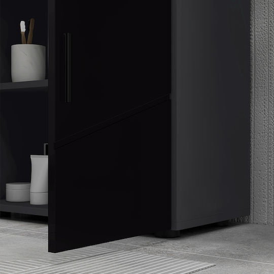 Kleankin Bathroom Cabinet L60xW30xH60cm Black