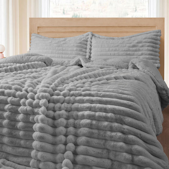 Saray Home Κουβερτοπάπλωμα Σετ Υπέρδιπλο 220x240εκ. Stripe Γκρί 3τμχ Saray Home Κουβερτοπάπλωμα Σετ Υπέρδιπλο 220x240εκ. Stripe Γκρί 3τμχ