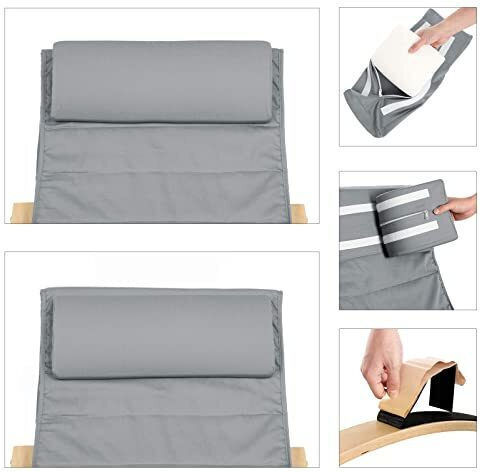 Schaukelstuhl mit Fußhocker Light Grey 67x91x125cm