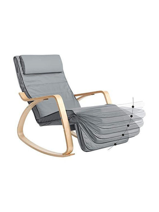 Schaukelstuhl mit Fußhocker Light Grey 67x91x125cm