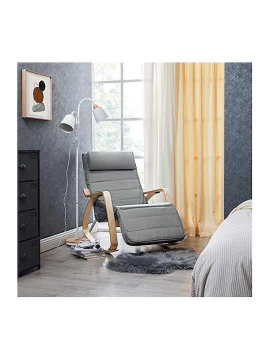 Schaukelstuhl mit Fußhocker Light Grey 67x91x125cm