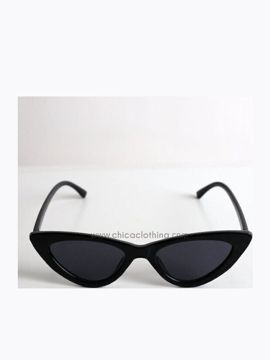 Looks Style Eyewear Γυναικεία Γυαλιά Ηλίου με Μαύρο Κοκκάλινο Σκελετό και Μαύρο Φακό 42BAX-01150