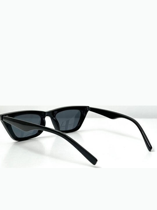 Looks Style Eyewear Γυναικεία Γυαλιά Ηλίου με Μαύρο Μεταλλικό Σκελετό και Μαύρο Φακό 74AEK-08181