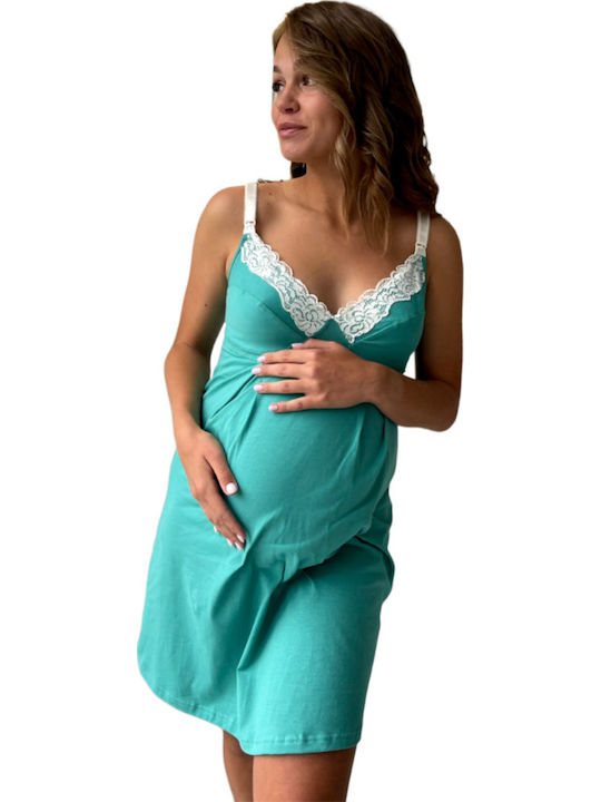 EasyMum Νυχτικό με Ρόμπα Εγκυμοσύνης & Θηλασμού Βεραμάν