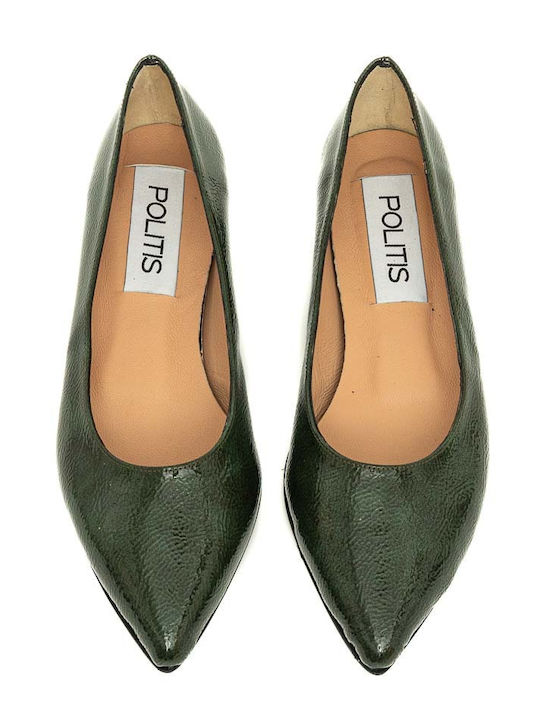 Anatomic Patent Leather Pointy Ballerinas Green