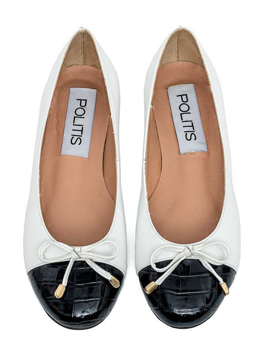 Anatomic Patent Leather Pointy Ballerinas White