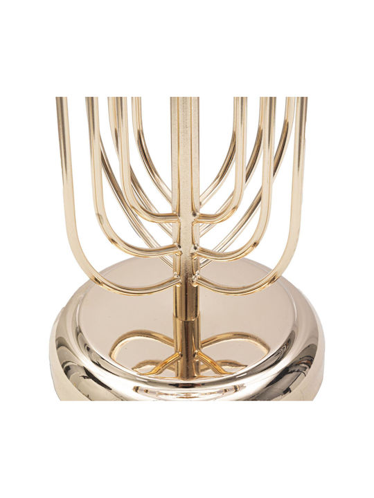Mauro F Metal Table Lamp with Pink Shade and Gold Base