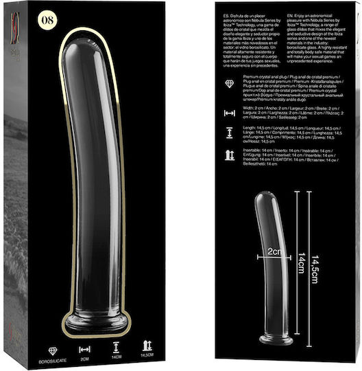 Ibiza Γυάλινο Dildo Διάφανο 14.5cm