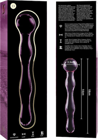 Ibiza Γυάλινο Dildo Ροζ 18cm
