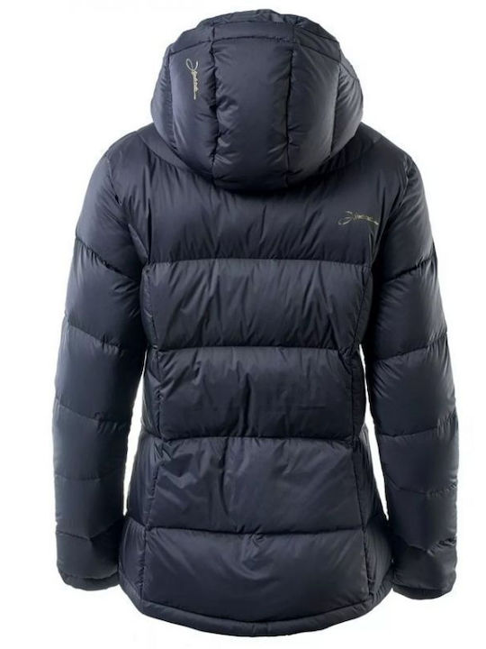Κοντό Γυναικείο Puffer Μπουφάν για Χειμώνα Navy Μπλε