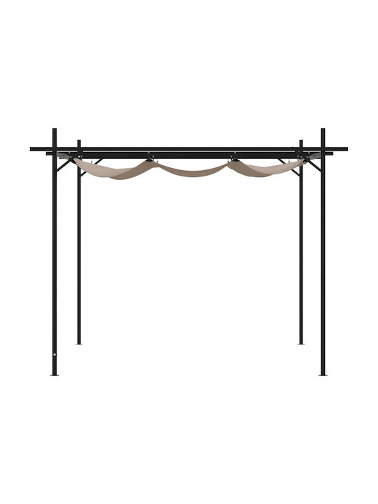 Gartenlaube aus Metall mit Decke in Brauner Farbe 295x292x230cm