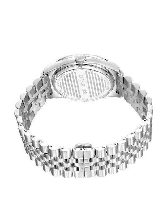 Cerruti Herrenuhr Batterie mit Silber Metallarmband
