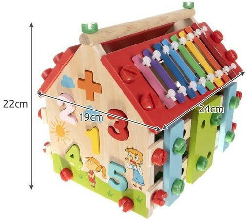 Kruzzel Shape Sorting Toy Little house made of Wood for 36++ Months
