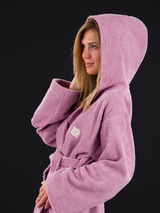 Guy Laroche Daily Bathrobe with Hood Violet