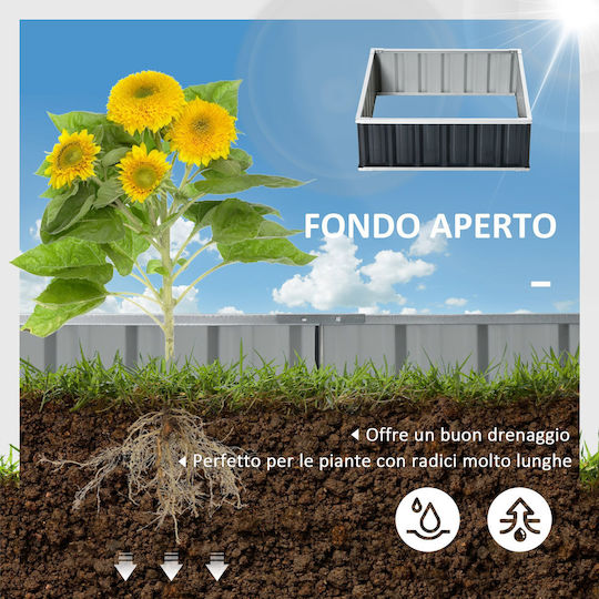 Outsunny Υλικό Περίφραξης Κήπου από Ατσάλι 90x90x30εκ.
