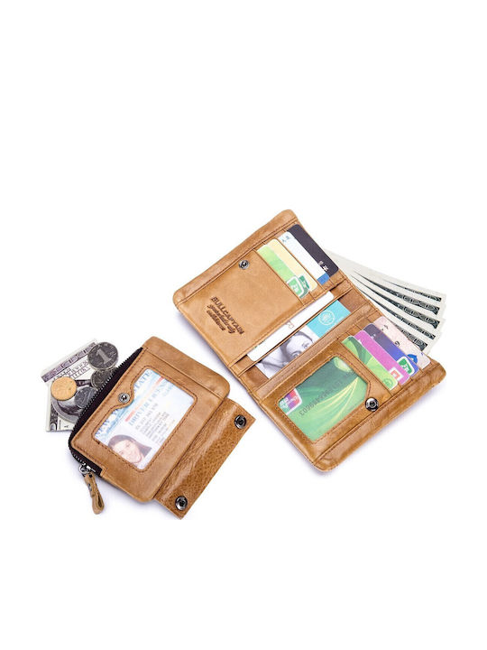 Leather Men's Wallet Classic with RFID Coffee Open
