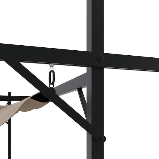 Metal Garden Arbour with Ceiling in Brown Colour 292x230cm