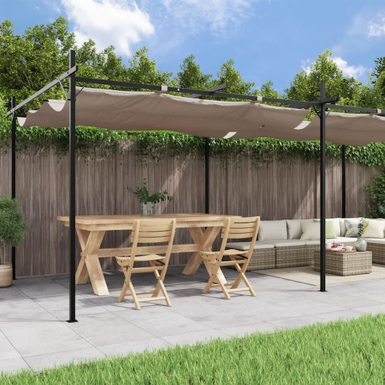 Metal Garden Arbour with Ceiling in Brown Colour 292x230cm