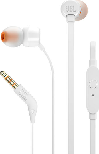 JBL T110 In-ear Handsfree Headphones with Connector 3.5mm White