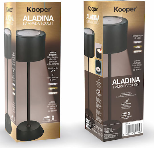 Kooper Metal Lampă de masă LED cu Abajur Negru și Bază