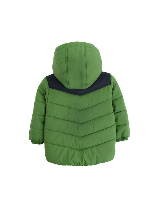 Kids Quilted Jacket with Lining & Hood Green