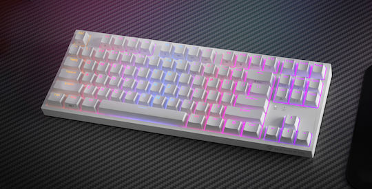 Genesis Thor 404 Gaming Mechanical Keyboard Tenkeyless with Gateron Yellow switches and RGB lighting (English US) White