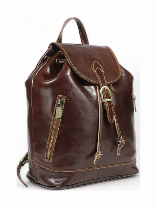 Leather Women's Bag Backpack Brown
