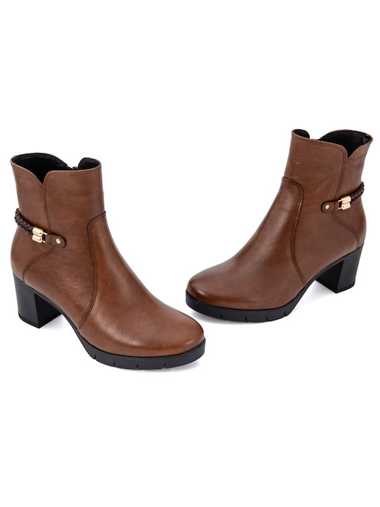 Softies Leather Women's Ankle Boots Tabac Brown