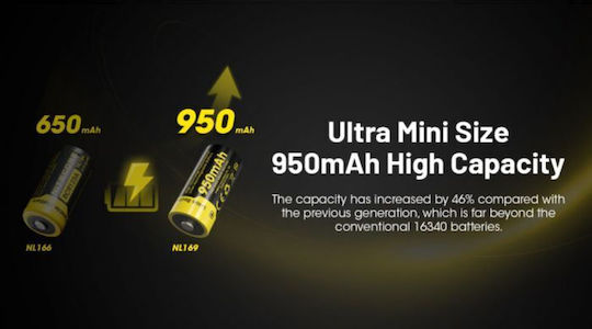 NiteCore Презареждаща батерия RCR123A Ni-MH 950mAh 3.6V 1бр