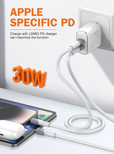 Ldnio LC601 USB-C to Lightning Cable 30W Γκρι 1m