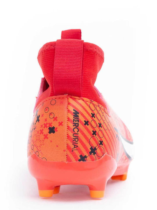 Zoom Vapor 15 Acad Kids Molded Soccer Shoes with Sock without Laces Red