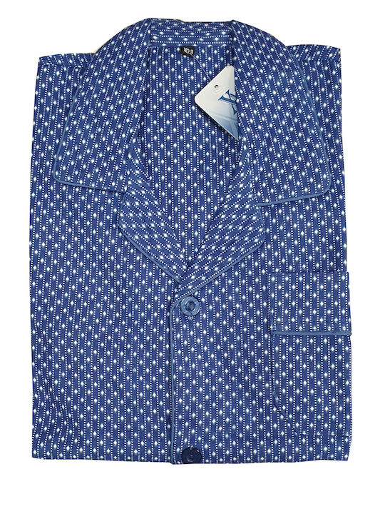 My pyjama Men's Winter Cotton Pajamas Set BLUE