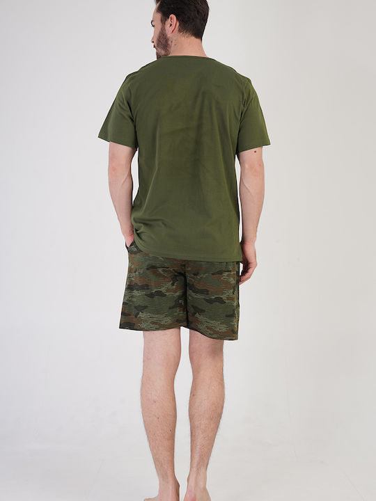 Vienetta Secret Καλοκαιρινή Ανδρική Μπλούζα Πιτζάμας Army print. Vienetta Secret Καλοκαιρινή Ανδρική Μπλούζα Πιτζάμας Army print.
