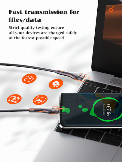 Ldnio LC651 USB 2.0 Cable USB-C male - USB-C 65W PD Χρυσό 1m