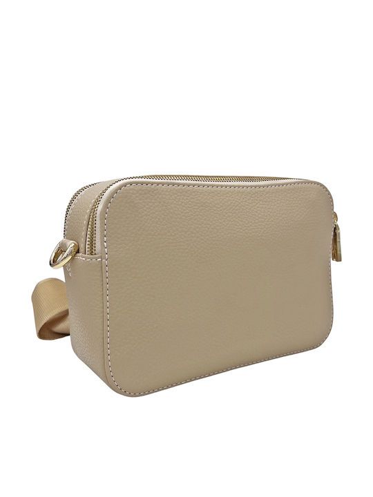 Leather Women's Bag Crossbody Beige