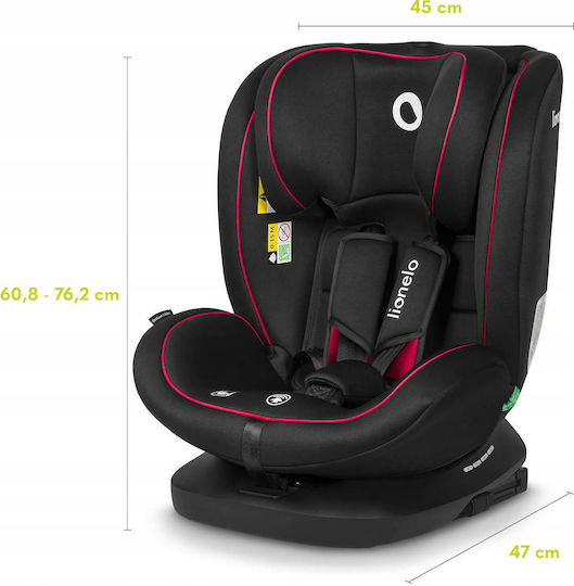 Lionelo Bastian Детско Столче за Кола i-Размер с Isofix Черно сиво