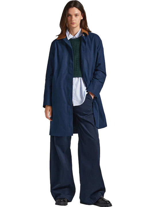 Missa Women's Blue Coat with Buttons