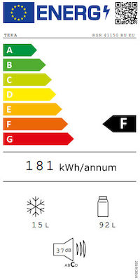 Teka RSR41150BU Eingebauter Einzeltüriger Kühlschrank 107Es H82xB59.8xT54.5cm. Weiß
