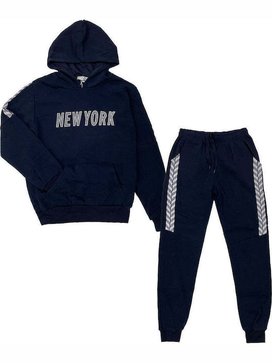 Kids Tracksuit Set With Top Blue 2 Pieces
