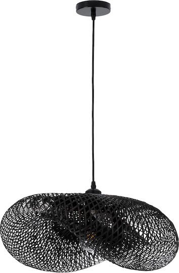 GloboStar Mexico Lumini Suspendate Negru Boem Rețea cu Bază de Bec E27 65x45x18cm