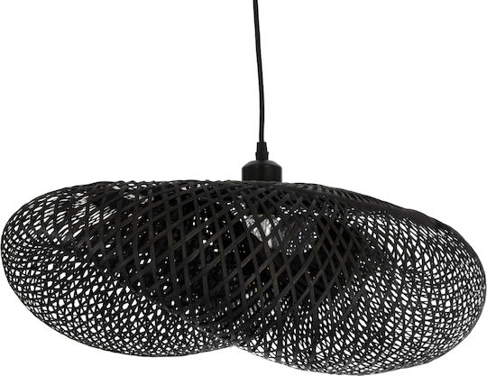 GloboStar Mexico Lumini Suspendate Negru Boem Rețea cu Bază de Bec E27 65x45x18cm