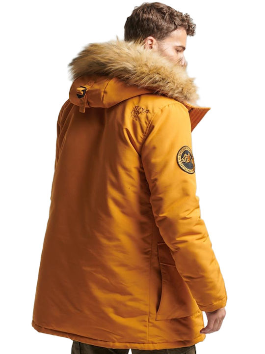 Superdry Everest Herren Winter Jacke Parka Gelb